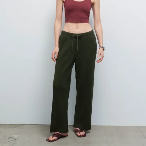 Organic Waffle Straight Leg Sweatpant